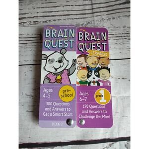 2 Sets Brain Quest Decks Ages 4-5 Preschool 6-7 Grade 1 4th Educational Tools